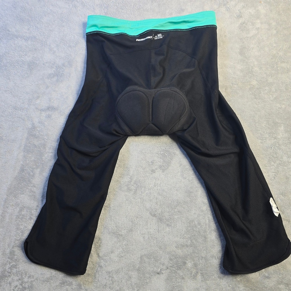 Nishiki Cycling Pants Women MD Black Padded Capri Bike Leggings Athletic Sporty